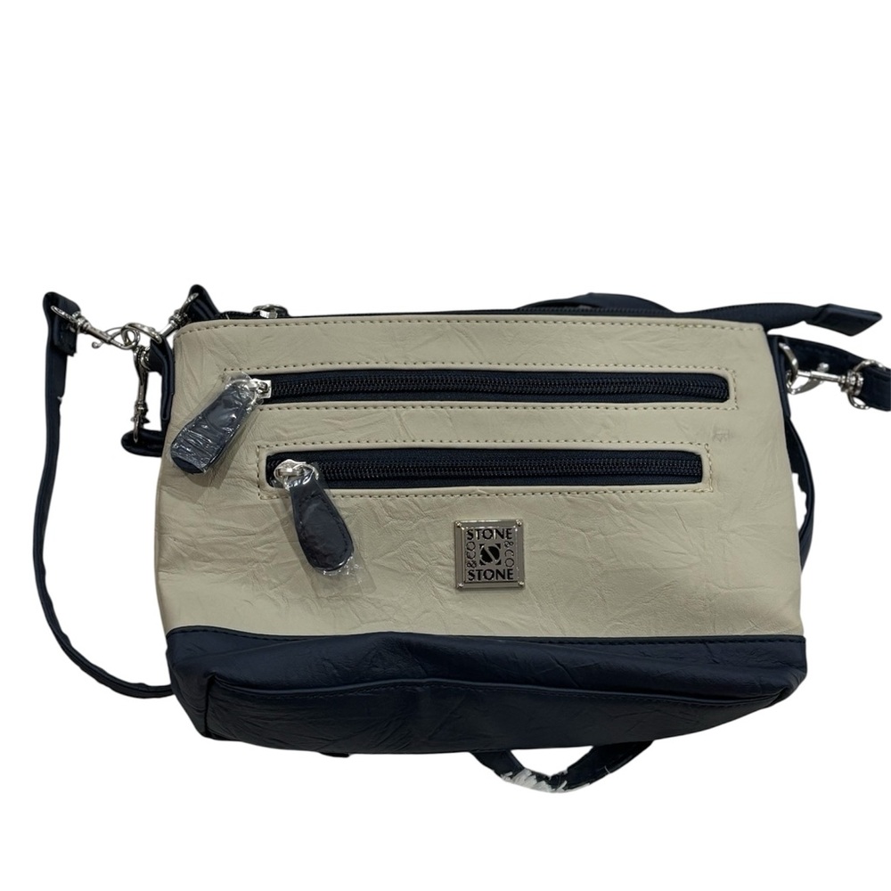 Stone & Co. Cream and Blue Crossbody Bag